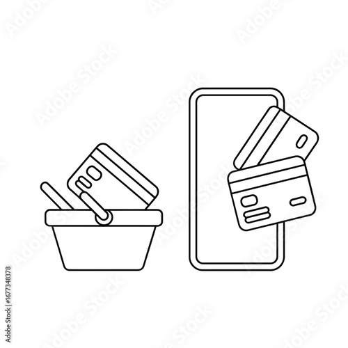 Online shopping and payment with credit cards and smartphone