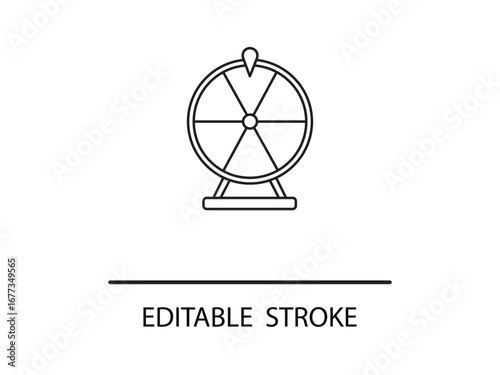 Spinning wheel of fortune for chance, luck, and gaming excitement, symbolizing opportunity and risk.