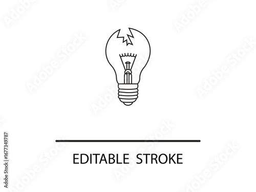 Broken light bulb symbolizing failed idea or burnout, representing creative block and mental exhaustion.