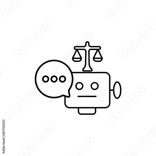 Icon a responsible ai, isolated against a clean background.
