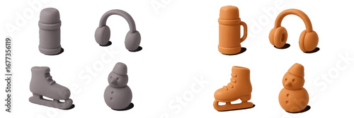 Colorful winter-themed toys designed for imaginative play and creativity for children
