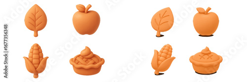Colorful silicone baking molds shaped like fruits and leaves for creative baking projects and desserts