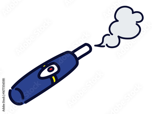 ポップでシンプルな電子タバコのアイコン風イラスト