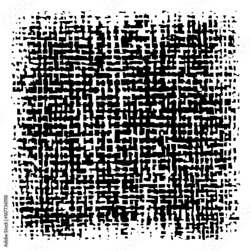 Abstract black and white pattern of irregular rectangles creating a textured visual background design art