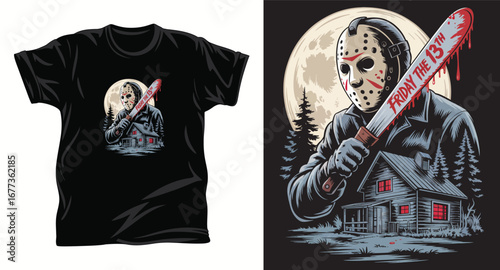Horror graphic vector t shirt design print.