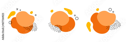 Abstract blotch shape. Liquid shape elements. Set of modern graphic elements. Fluid dynamical colored forms banner. Vector illustration