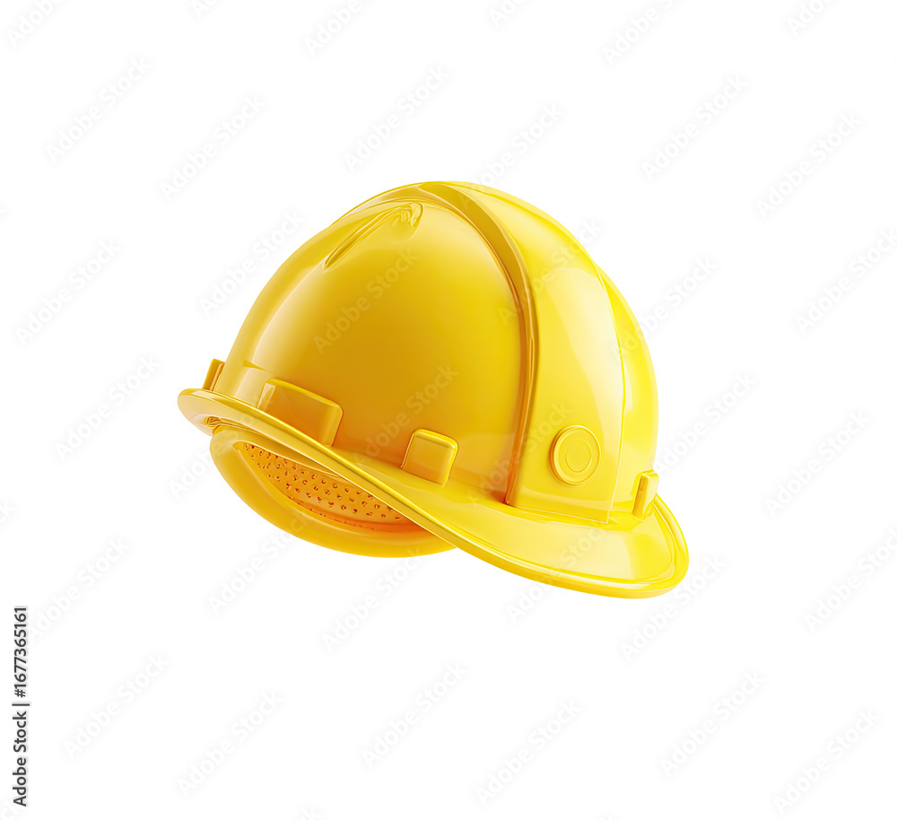 Fototapeta premium Isolated bright yellow safety helmet (1)