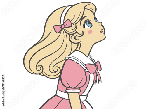 Trendy Fashion IllustratioA stylized, colorful illustration of a girl in 1980s fashion.n of a Girl in 80s Style. 