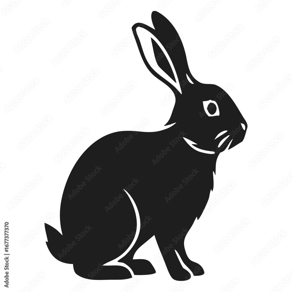 Fototapeta premium Vector art of silhouette of a rabbit, a charming vector illustration for various creative projects and designs 