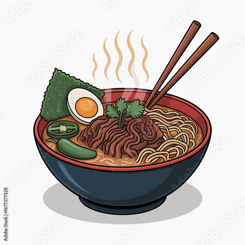 Birria Ramen Fusion Bowl Illustration