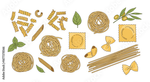 A delicious assortment of pasta shapes perfect for any italian meal