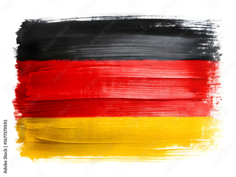 Obraz premium Abstract German Flag Painted with Bold Brushstrokes � Artistic Modern National Symbol