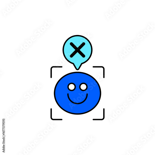 Icon a deepfake detection, isolated against a clean background.