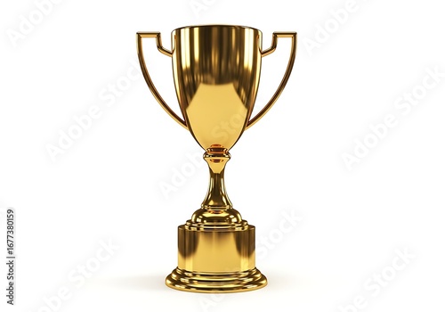 Shiny golden trophy cup standing tall a symbol of victory achievement and success.