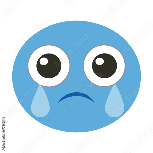 3D Vector Crying Emoji with Tears | Cute Sad Expression Icon
