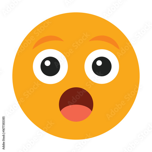 3D Vector Surprised Emoji | Glossy Cartoon Wide-Eyed Expression