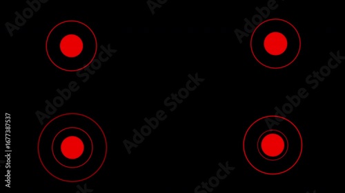 Flashing Red Localization Mark for Pain on Dark Background
