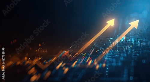 Abstract graphic of upward financial trend