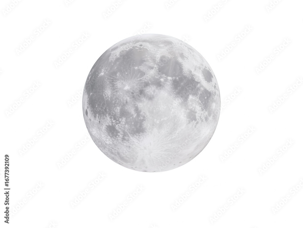 Naklejka premium Full Moon Isolated on White Background