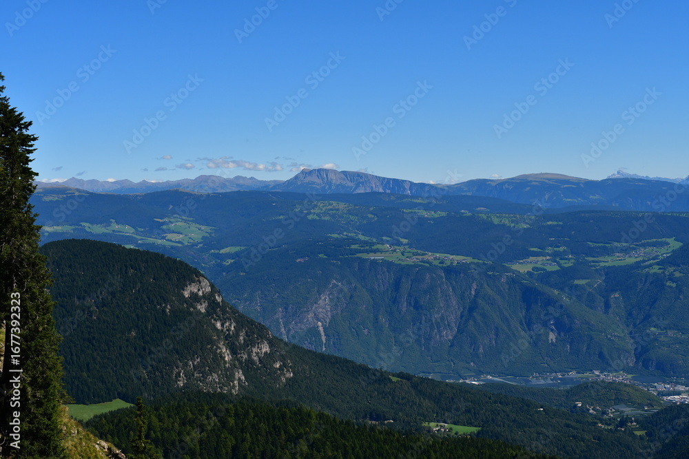 Fototapeta premium Schöne Landschaft in Südtirol mit Blick ins Etschtal 