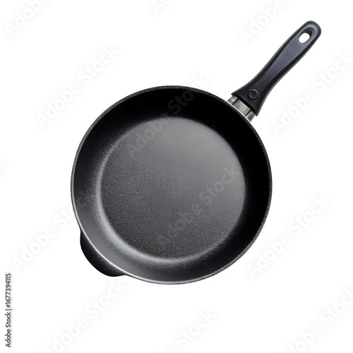 Billede på lærred A frying pan with handle, isolated on white background