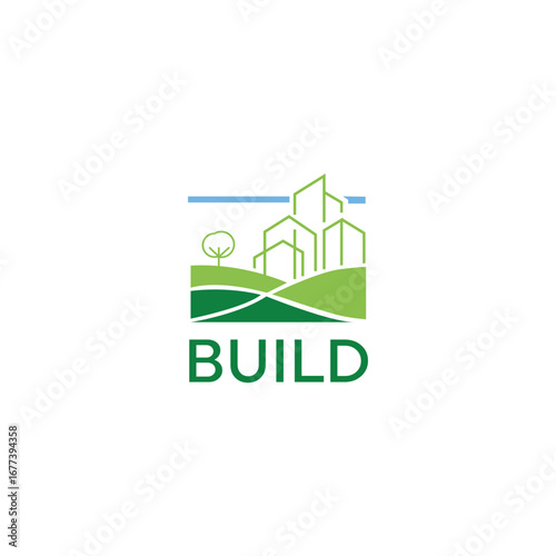 landscape logo design,  lawn care, landscape vector, Rural Landscape logo , creek logo, mountain & creek, high ridge,  Hills Logo , green land, farm Land Agriculture Flat Illustration Logo