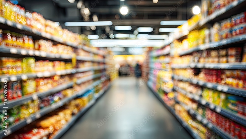 Fototapeta premium Blurred supermarket aisle (5)