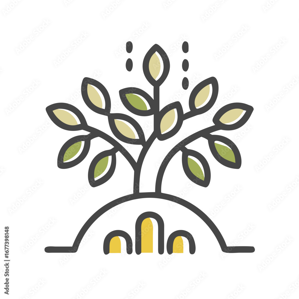 Obraz premium Tree growth agriculture icon
