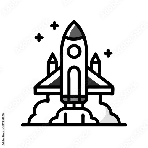 Space shuttle launch icon