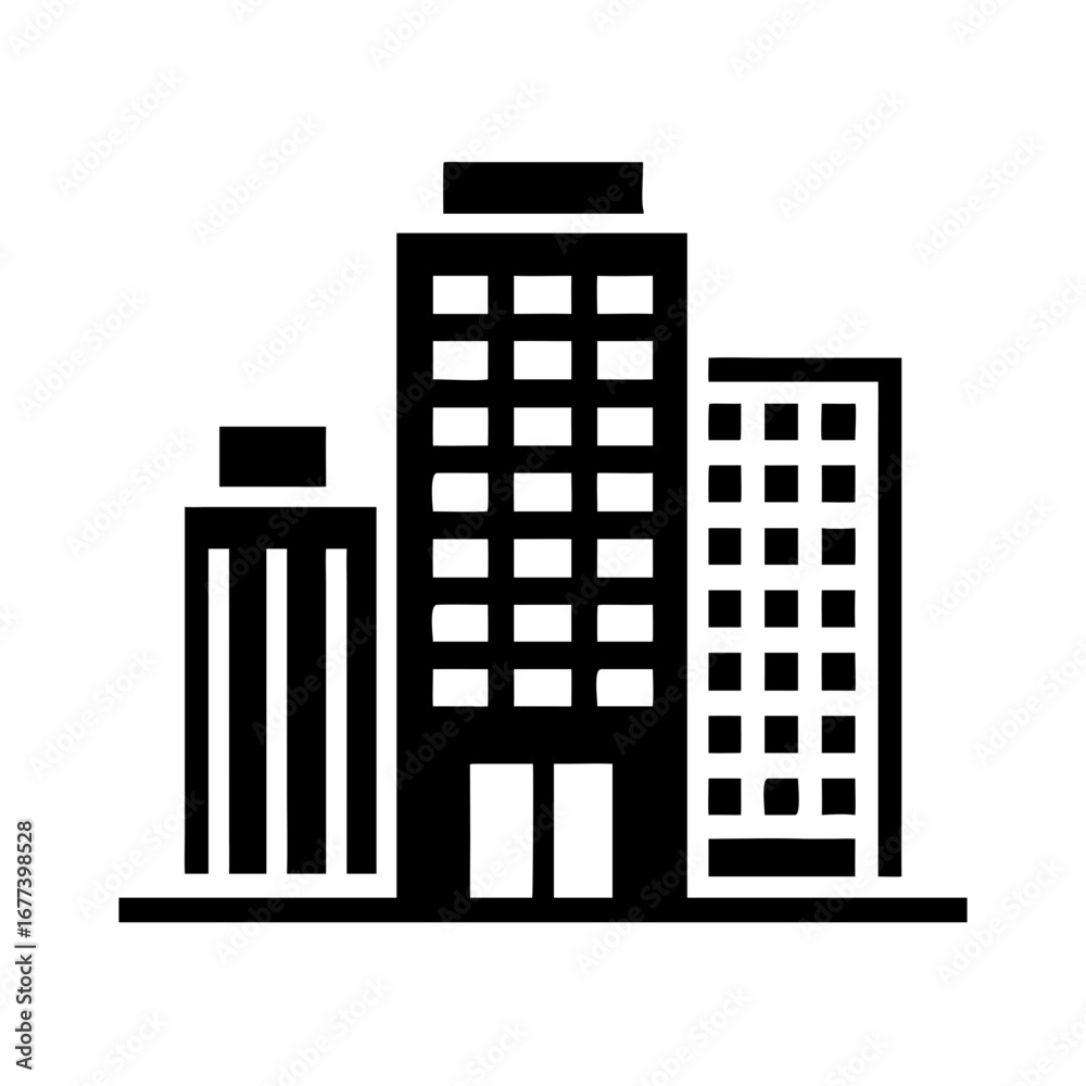 City buildings skyline icon