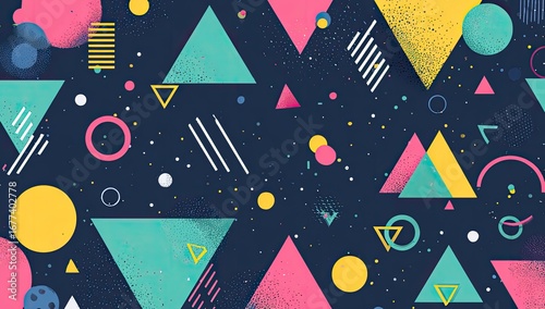 Vibrant geometric shapes pattern