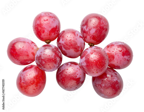 Wallpaper Mural Top-Down View of Red Grapes Cluster with Subtle Shadows, Transparent PNG Torontodigital.ca