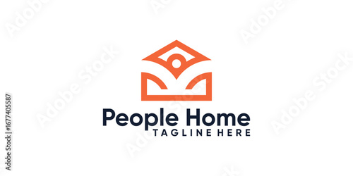 logo design people and home,real estate.design modern creative idea.
