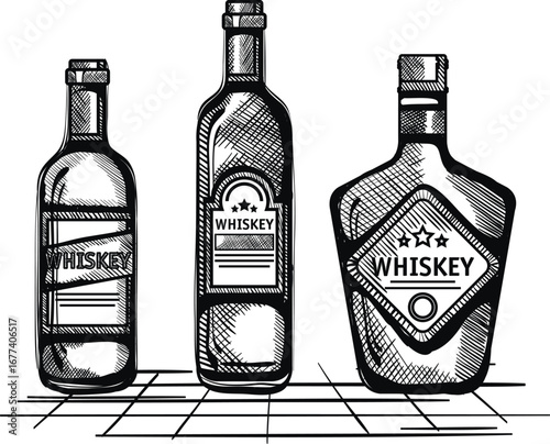 Alcoholic Beverage Bottles – Bar Drink Vector Icons