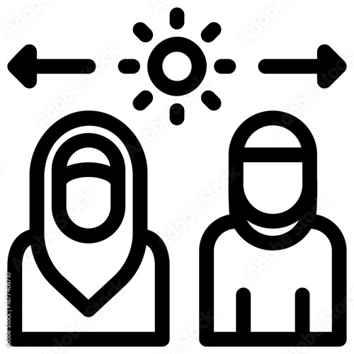 ramadan social distance icon