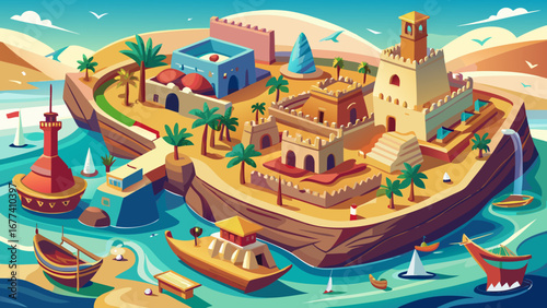 The Qal’at al-Bahrain in Bahrain reveals layers of Dilmun civilization, where ancient ruins, harbor remains, and archaeological mounds tell stories of trade, culture, and maritime heritage.