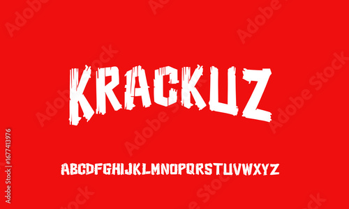 Bold Crack Condensed Font. Highly detailed individually textured characters with a crack