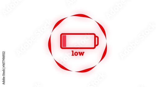 Battary Low Carging  Icon Animatio 
