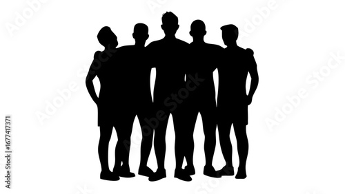 Silhouette of Friendship: An iconic silhouette captures the essence of camaraderie and support among friends, showcasing a strong bond of solidarity and shared connection.