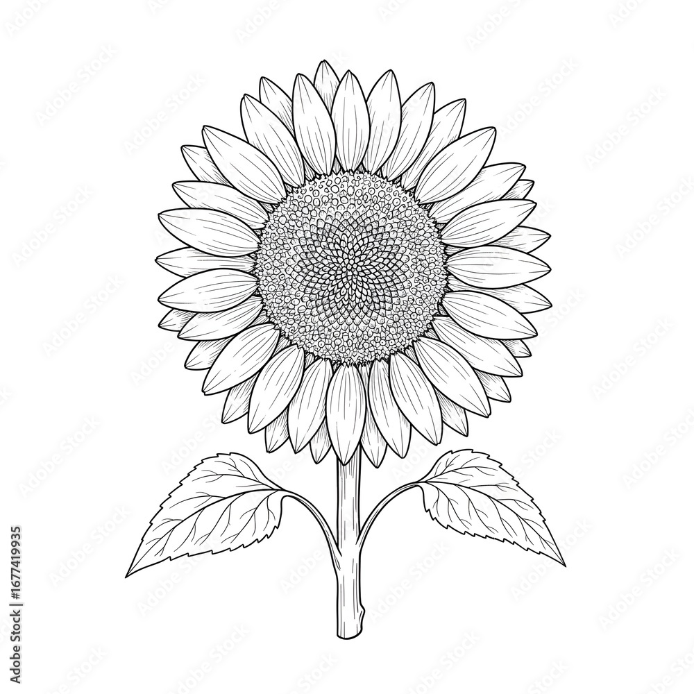 Fototapeta premium abstract flower background. Sunflower hand made art.