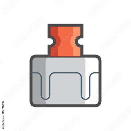 Plumbing adaptor vector icon. Speed fitting and thread to attach hose pipe to faucet in plumbing, gardening and irrigation systems. Ideal for water supply connections and utility hardware visuals.