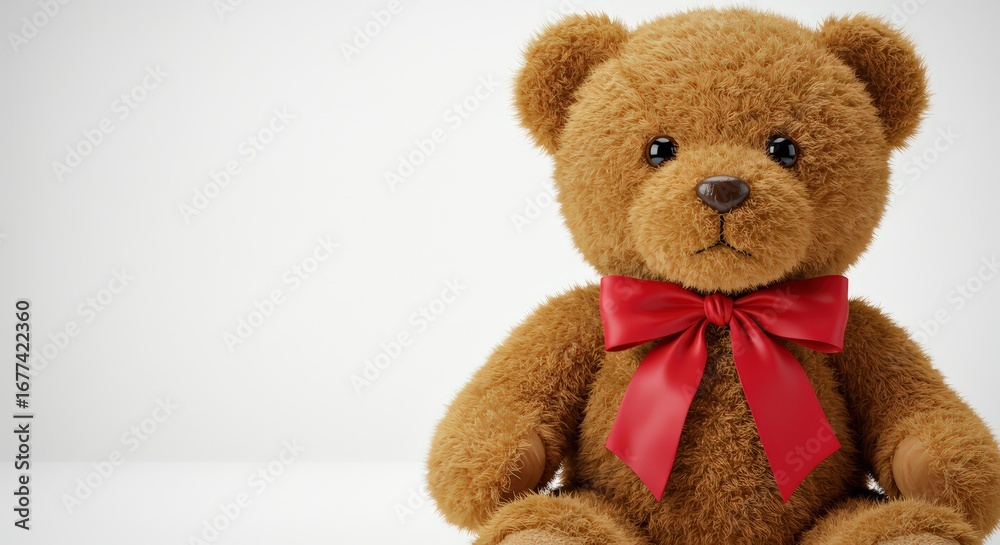 Fototapeta premium Teddy bear with red bow