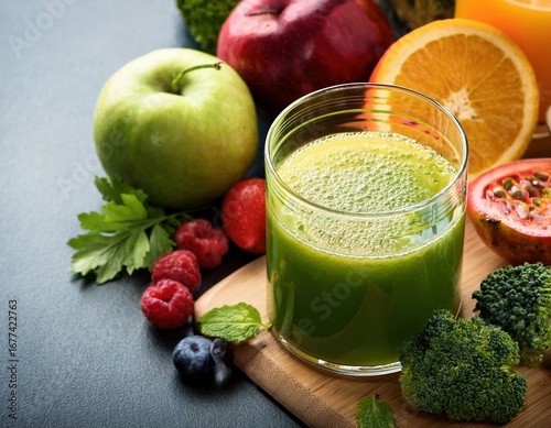 Refreshing healthy drink made with freshly squeezed juices