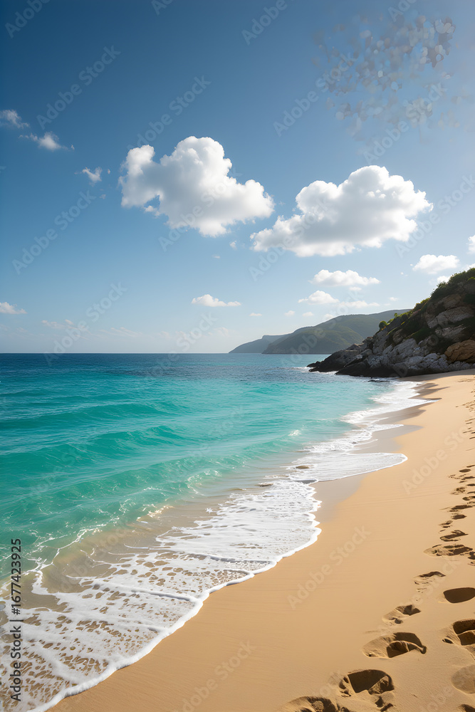 Fototapeta premium tropical beach with blue sky