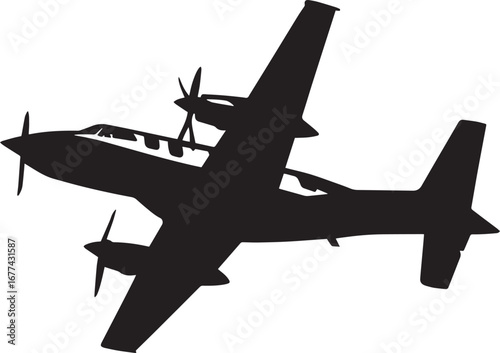 Rescue Flight A military aircraft flying low, primed for personnel or casualty evacuation. Full-length silhouette in black vector style.