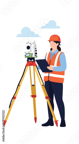 Professional surveyor utilizing advanced equipment for precise land measurement and site analysis