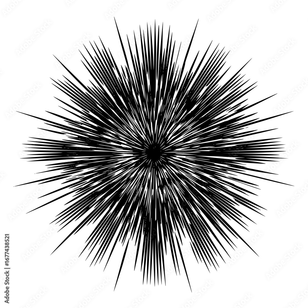 Obraz premium Black burst vector graphic design element for abstract backgrounds and modern art projects with radial lines