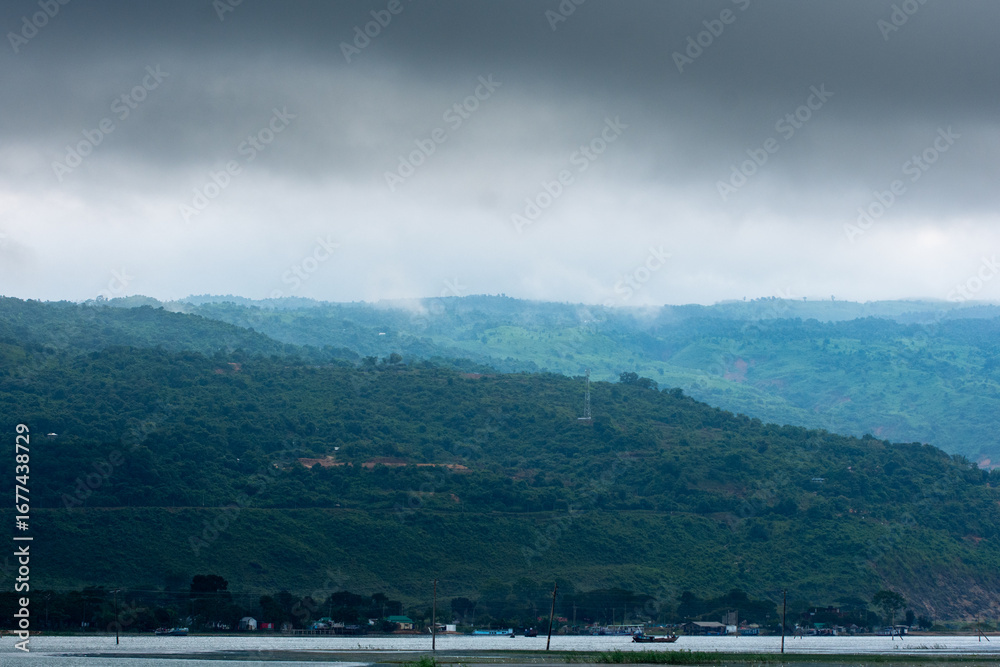 Obraz premium lake mountain and cloud.
