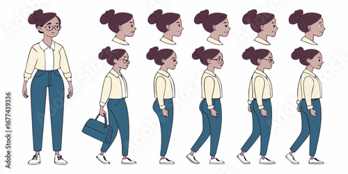 Set of Businessman character design. Different poses design