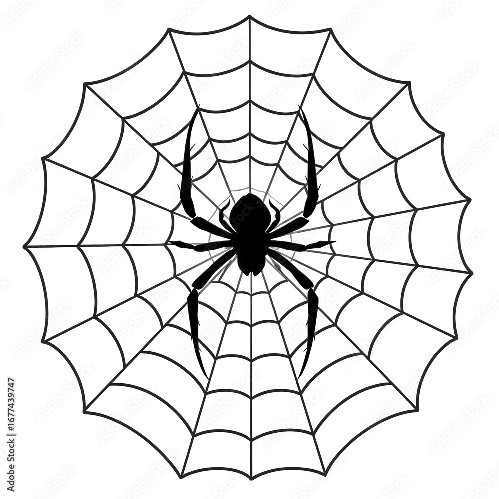 Obraz premium Intricate Spider Web Design, Nature's Artistry in Macro Detail